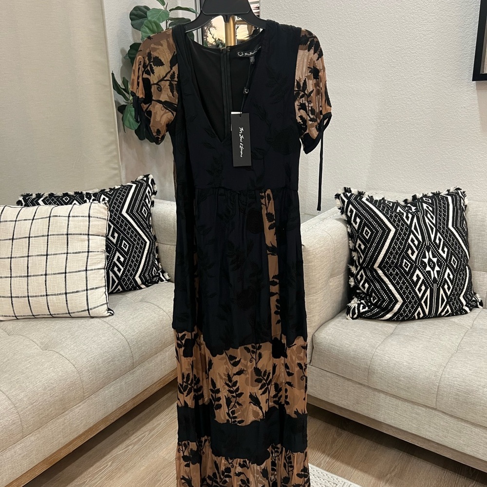For Love And Lemons Black and Brown Maxi Dress